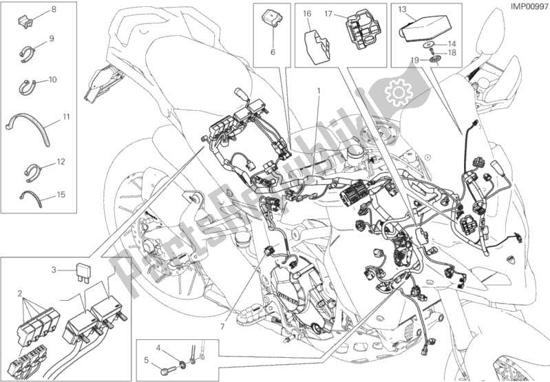 Todas as partes de Chicote De Fiação do Ducati Multistrada 1200 Enduro Touring 2018